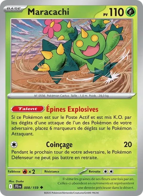 Carte Pokémon Maracachi 008/159, extension Aventures Ensemble