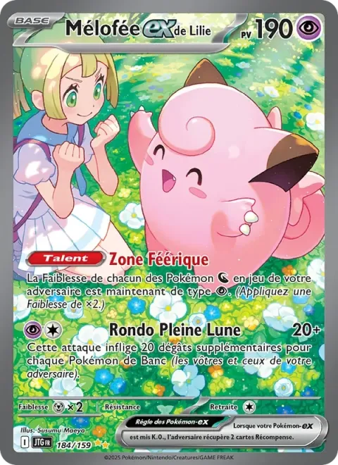 Carte Pokémon Mélofée-ex de Lilie 184/159, extension Aventures Ensemble