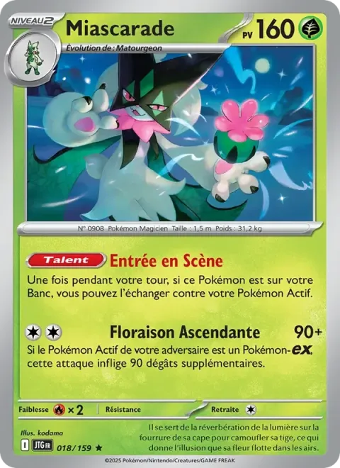 Carte Pokémon Miascarade 018/159, extension Aventures Ensemble