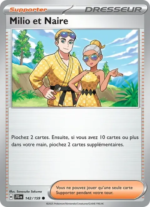 Carte Pokémon Milio et Naire 142/159, extension Aventures Ensemble