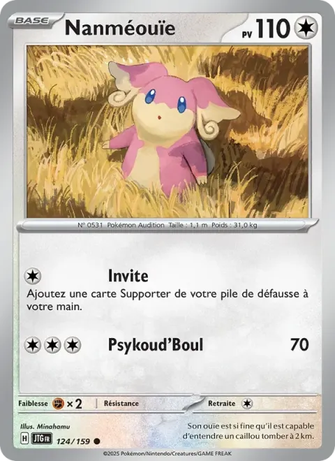 Carte Pokémon Nanméouïe 124/159, extension Aventures Ensemble