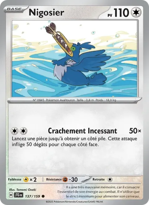 Carte Pokémon Nigosier 137/159, extension Aventures Ensemble
