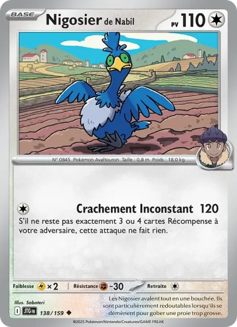 Carte Pokémon Nigosier de Nabil 138/159, extension Aventures Ensemble