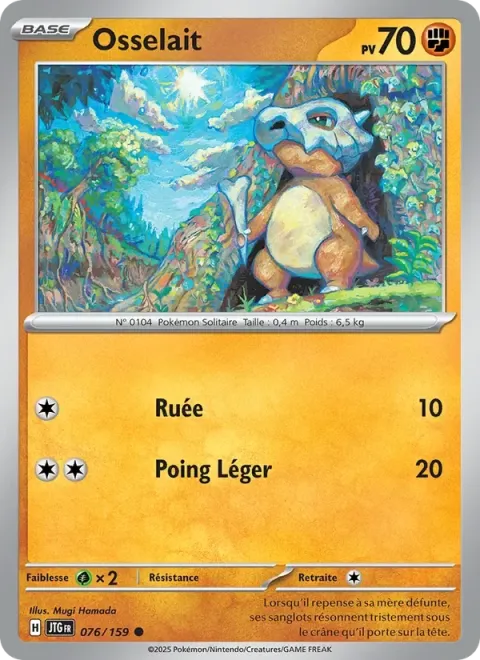 Carte Pokémon Osselait 076/159, extension Aventures Ensemble