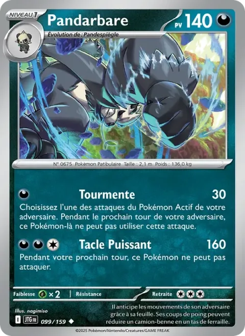 Carte Pokémon Pandarbare 099/159, extension Aventures Ensemble