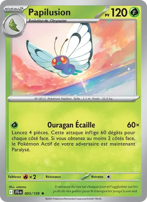 Carte Pokémon Papilusion 003/159, extension Aventures Ensemble
