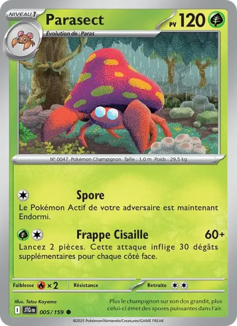 Carte Pokémon Parasect 005/159, extension Aventures Ensemble