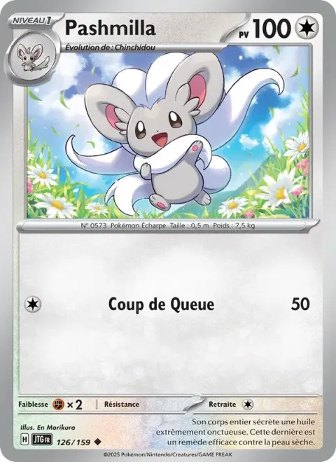 Carte Pokémon Pashmilla 126/159, extension Aventures Ensemble
