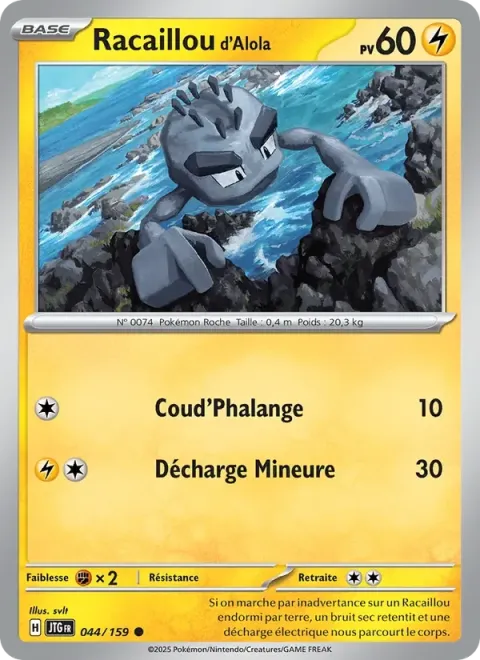 Carte Pokémon Racaillou d’Alola 044/159, extension Aventures Ensemble