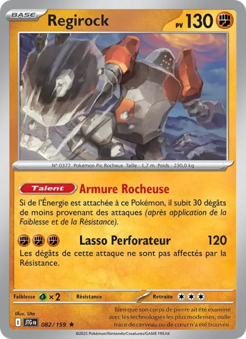 Carte Pokémon Regirock 082/159, extension Aventures Ensemble