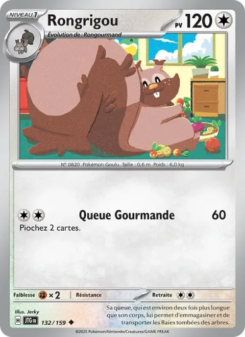 Carte Pokémon Rongrigou 132/159, extension Aventures Ensemble