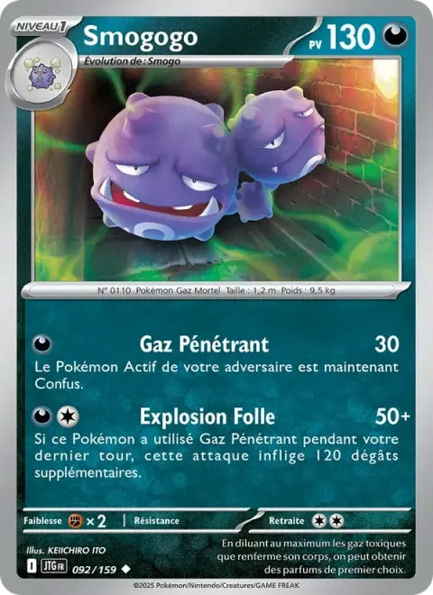 Carte Pokémon Smogogo 092/159, extension Aventures Ensemble