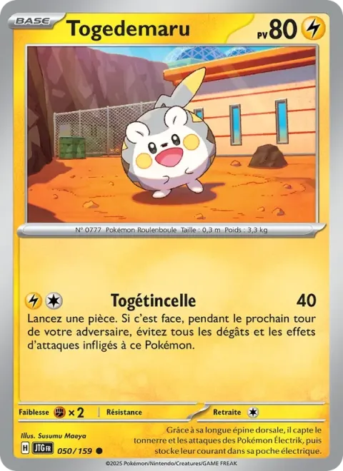 Carte Pokémon Togedemaru 050/159, extension Aventures Ensemble