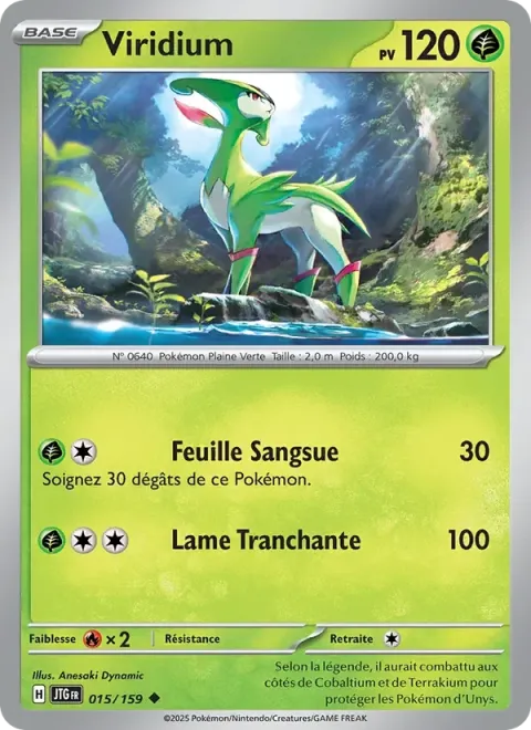 Carte Pokémon Viridium 015/159, extension Aventures Ensemble