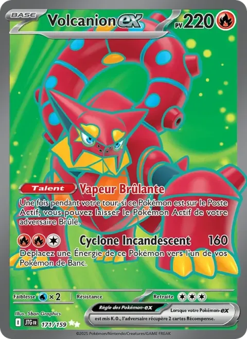 Carte Pokémon Volcanion-ex 171/159, extension Aventures Ensemble