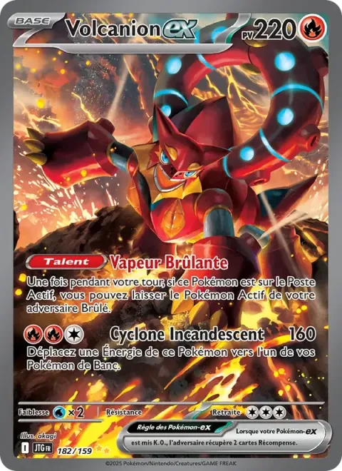 Carte Pokémon Volcanion-ex 182/159, extension Aventures Ensemble