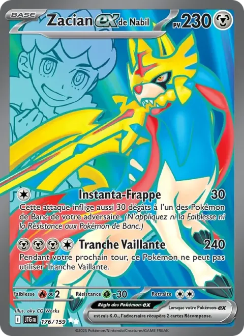 Carte Pokémon Zacian-ex de Nabil 176/159, extension Aventures Ensemble