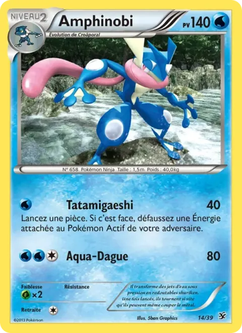 Carte Pokémon Amphinobi 014/039, extension Bienvenue à Kalos