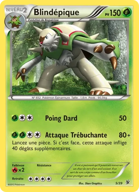 Carte Pokémon Blindépique 005/039, extension Bienvenue à Kalos
