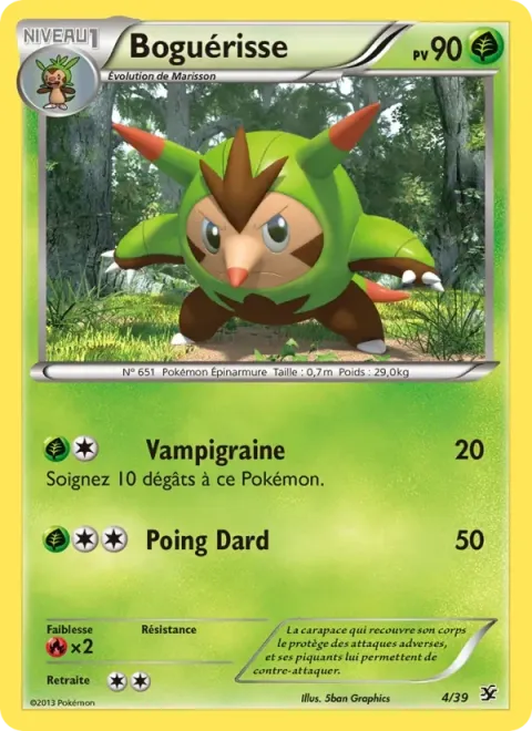 Carte Pokémon Boguérisse 004/039, extension Bienvenue à Kalos