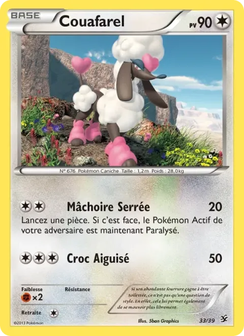 Carte Pokémon Couafarel 033/039, extension Bienvenue à Kalos