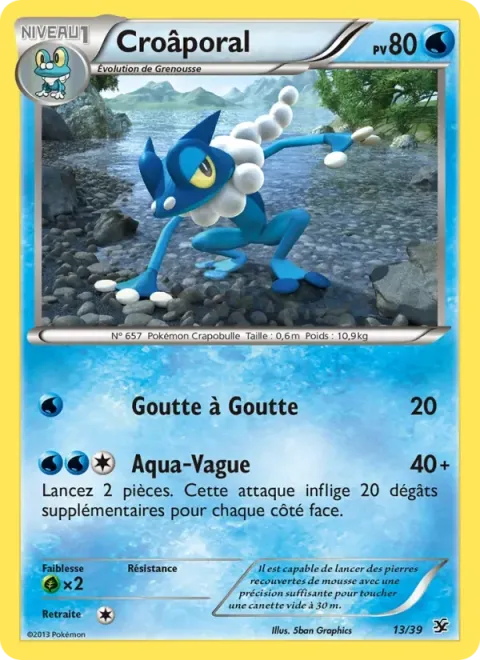 Carte Pokémon Croâporal 013/039, extension Bienvenue à Kalos