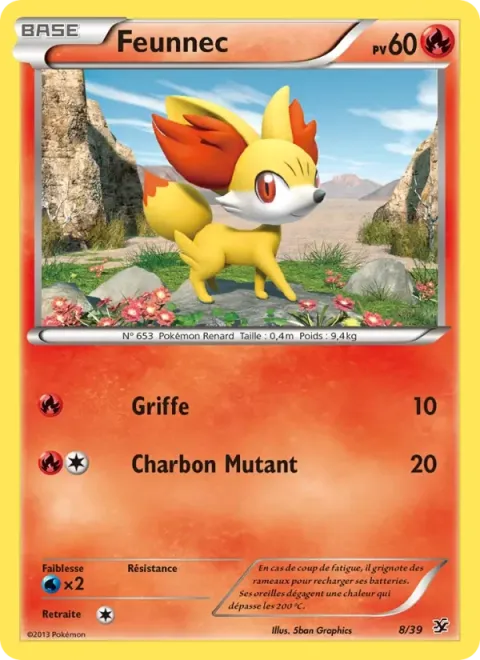 Carte Pokémon Feunnec 008/039, extension Bienvenue à Kalos