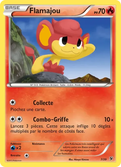 Carte Pokémon Flamajou 007/039, extension Bienvenue à Kalos