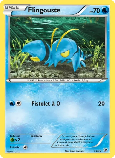 Carte Pokémon Flingouste 015/039, extension Bienvenue à Kalos