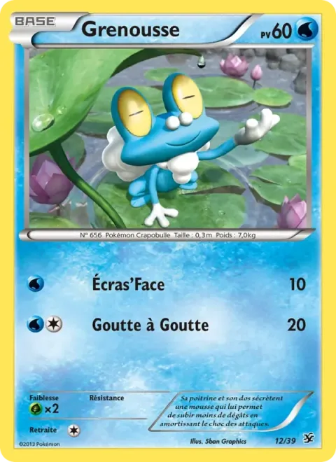 Carte Pokémon Grenousse 012/039, extension Bienvenue à Kalos