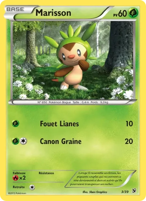 Carte Pokémon Marisson 003/039, extension Bienvenue à Kalos