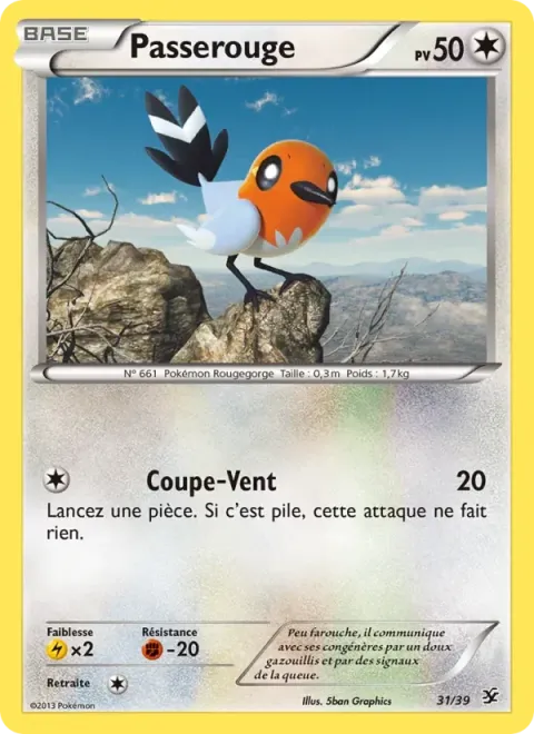 Carte Pokémon Passerouge 031/039, extension Bienvenue à Kalos