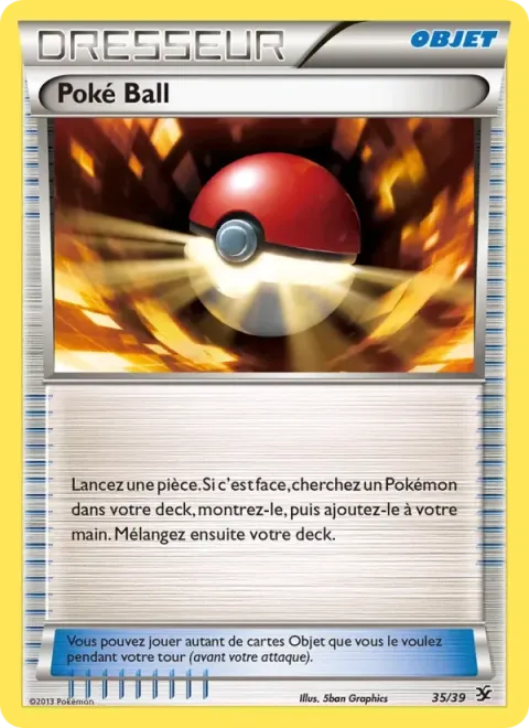 Carte Pokémon Poké Ball 035/039, extension Bienvenue à Kalos