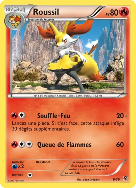 Carte Pokémon Roussil 009/039, extension Bienvenue à Kalos