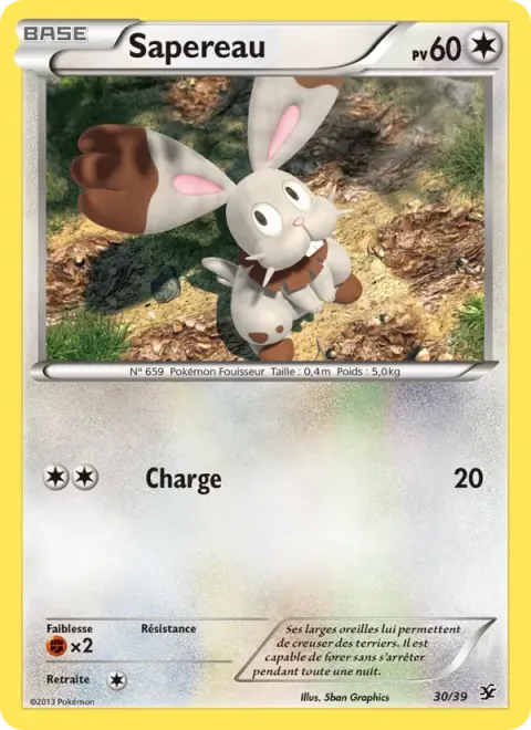 Carte Pokémon Sapereau 030/039, extension Bienvenue à Kalos