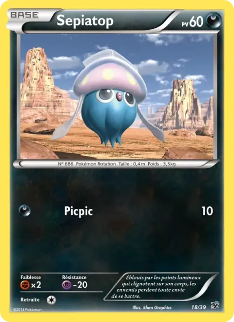 Carte Pokémon Sepiatop 018/039, extension Bienvenue à Kalos