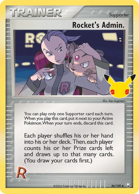 Carte Pokémon Admin Rocket 86/109, extension Célébrations