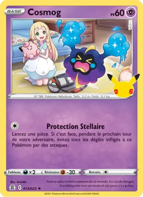 Carte Pokémon Cosmog 013/025, extension Célébrations