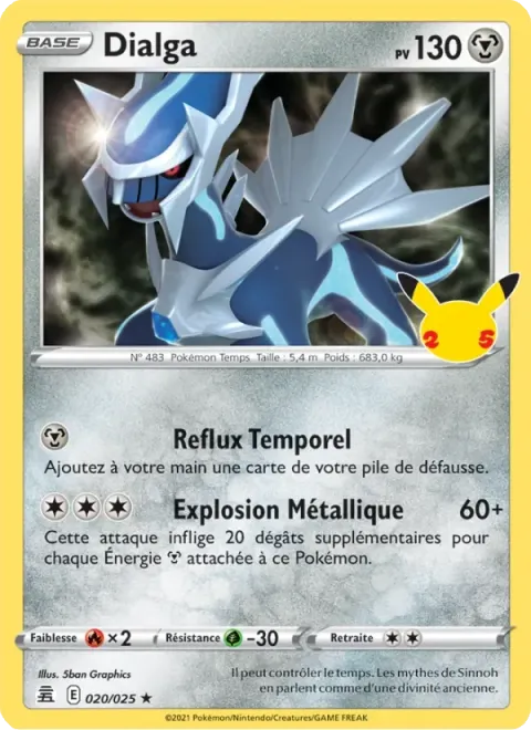 Carte Pokémon Dialga 020/025, extension Célébrations