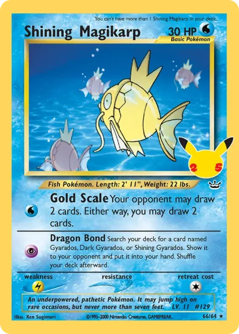 Carte Pokémon Magicarpe Brillant 66/64, extension Célébrations
