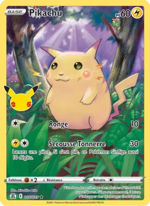 Carte Pokémon Pikachu 005/025, extension Célébrations