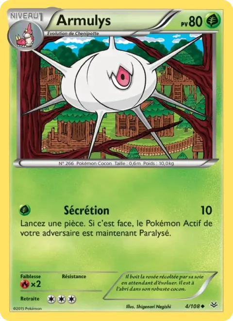 Carte Pokémon Armulys 004/108, extension Ciel Rugissant