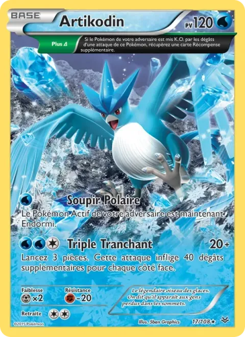 Carte Pokémon Artikodin 017/108, extension Ciel Rugissant
