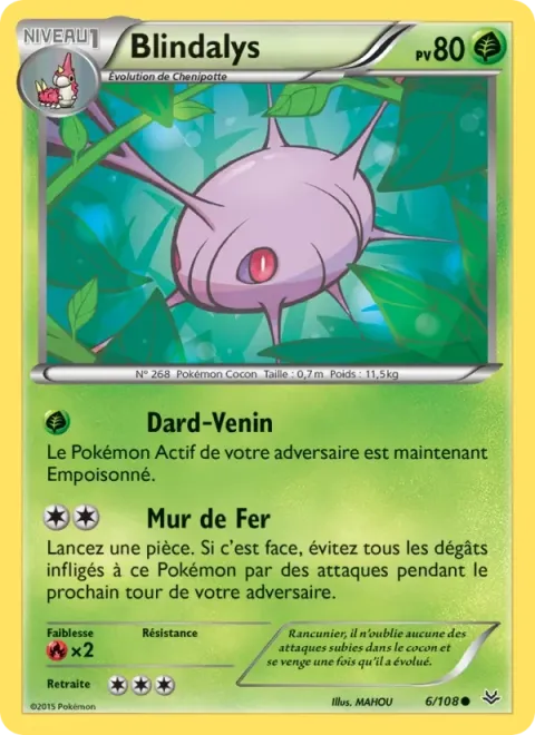 Carte Pokémon Blindalys 006/108, extension Ciel Rugissant