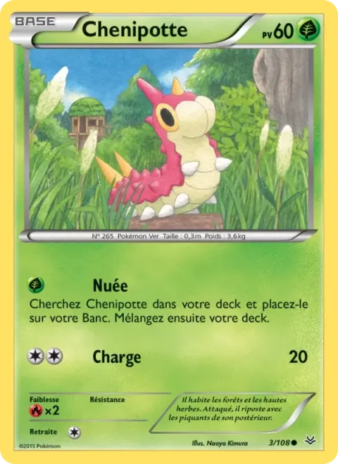 Carte Pokémon Chenipotte 003/108, extension Ciel Rugissant