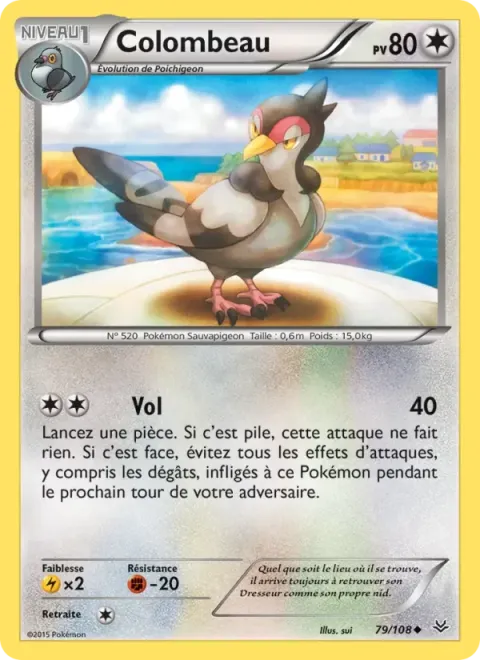 Carte Pokémon Colombeau 079/108, extension Ciel Rugissant