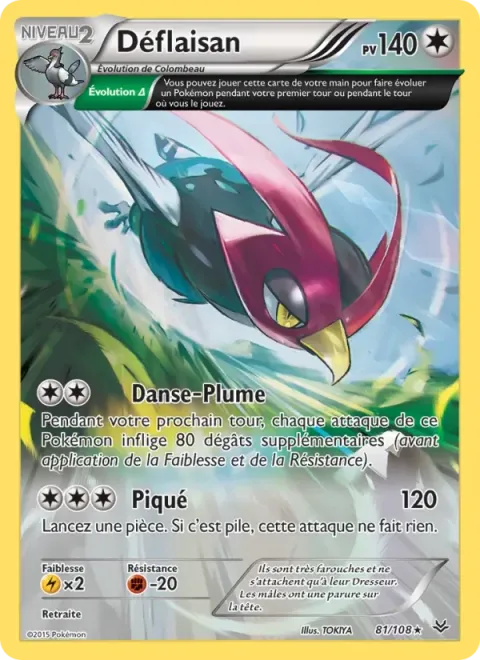 Carte Pokémon Déflaisan 081/108, extension Ciel Rugissant