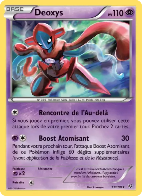 Carte Pokémon Deoxys 033/108, extension Ciel Rugissant