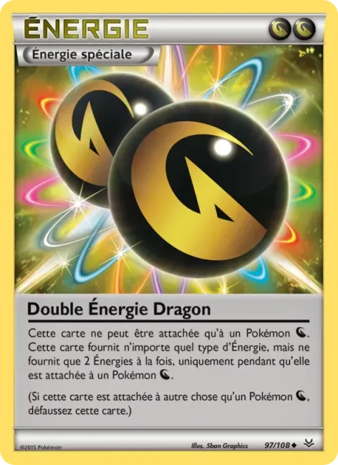 Carte Pokémon Double Énergie Dragon 097/108, extension Ciel Rugissant