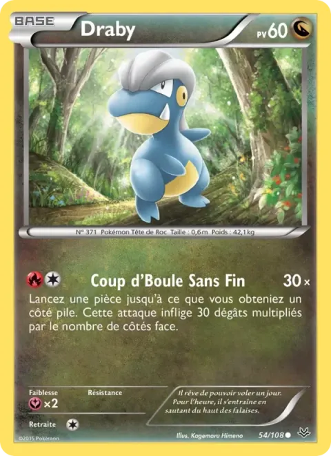 Carte Pokémon Draby 054/108, extension Ciel Rugissant